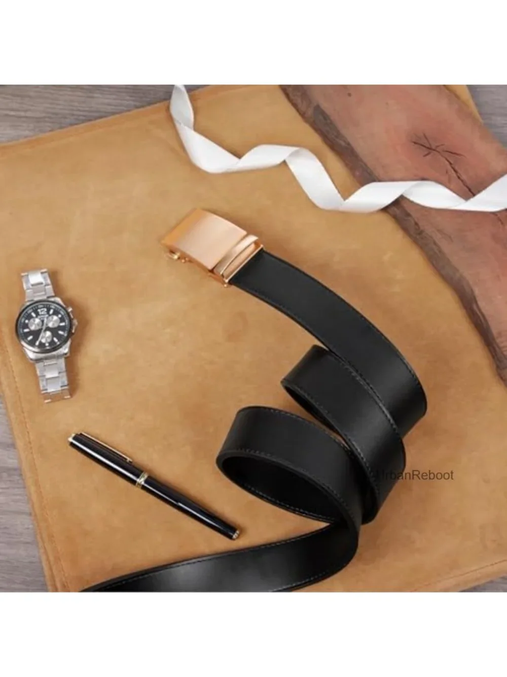Genuine Leather Ratchet Belt for Men - Micro Adjustable 32 Slots